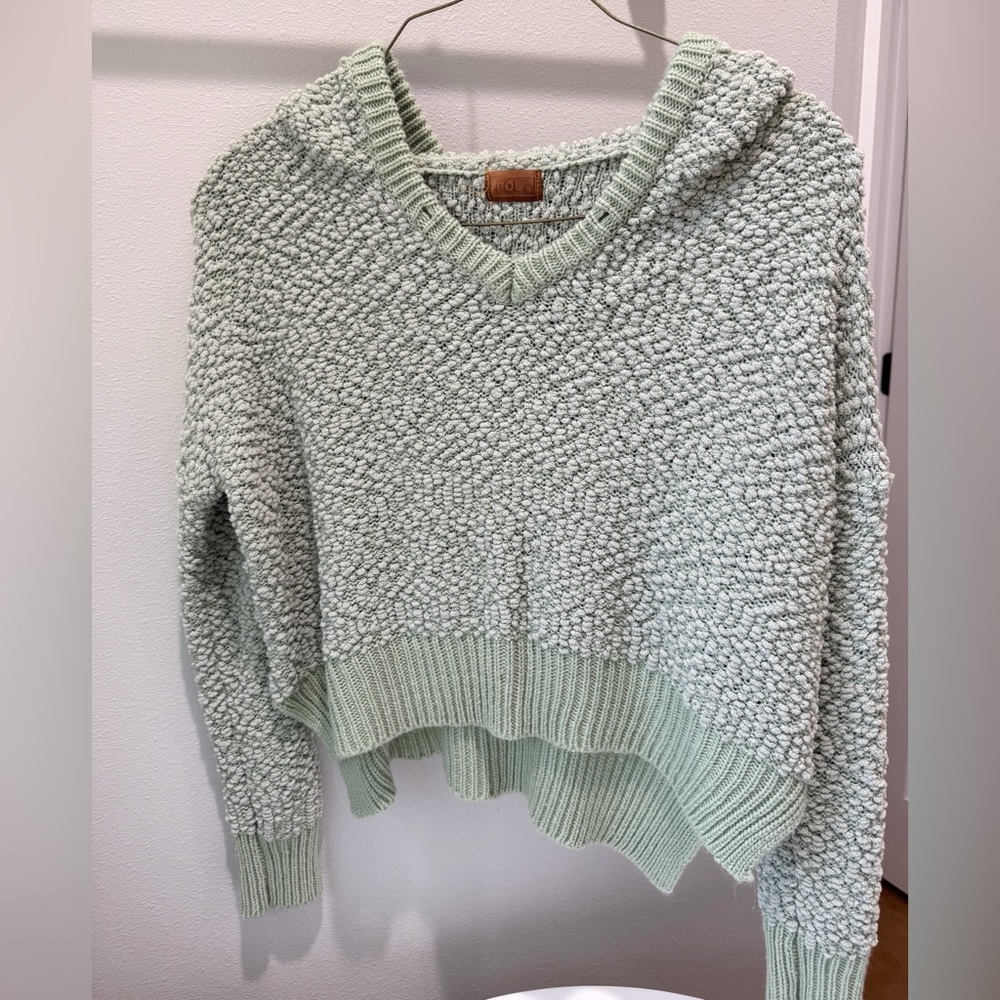 Women's Mint Green Textured Sweater